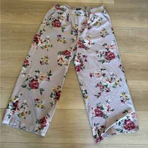 Torrid Floral Print Work Pants - Pink and Red